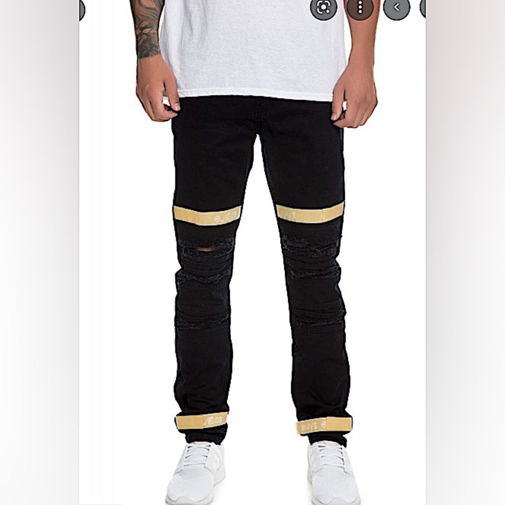 Pink dolphin black controller strap denim